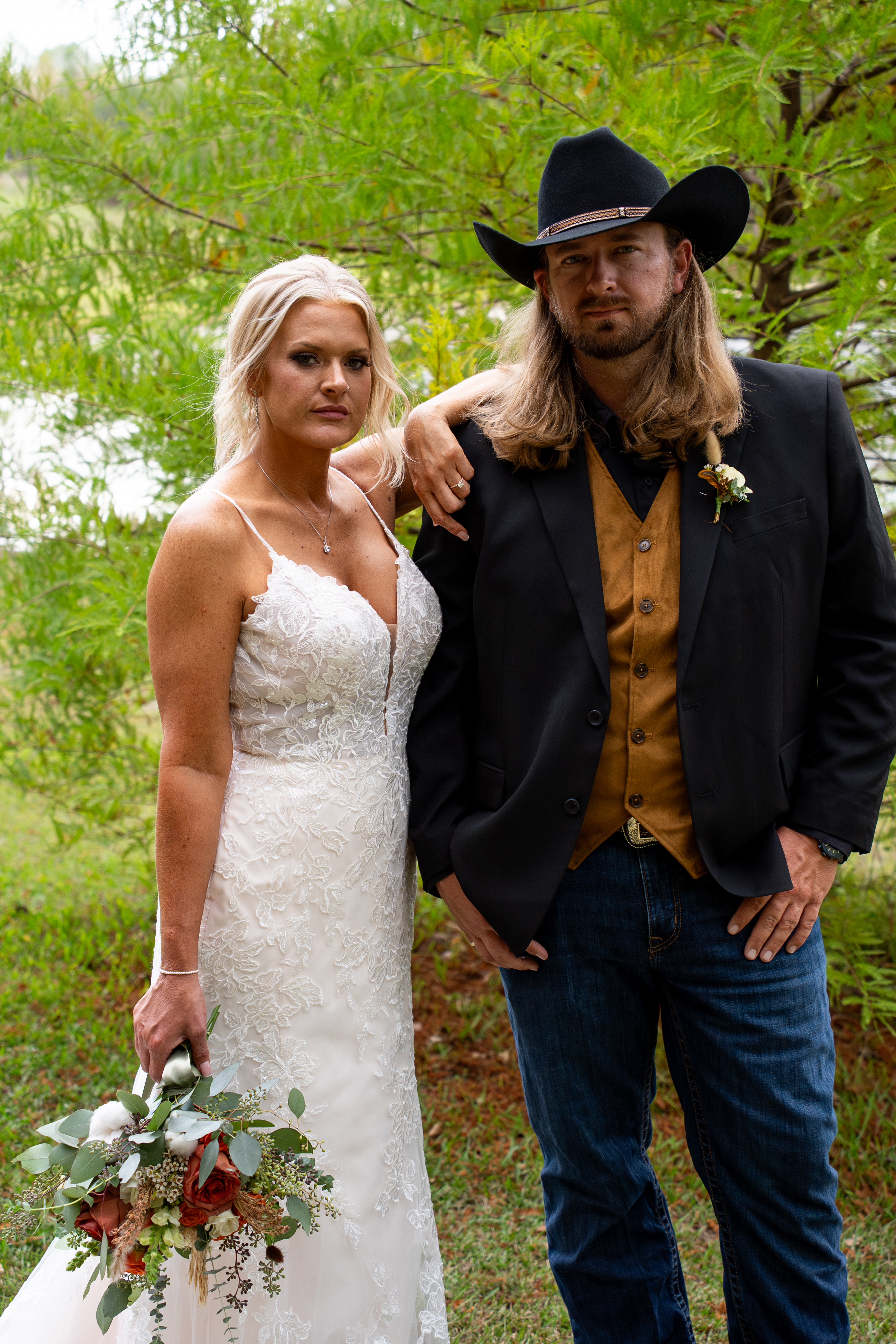 TN bride and groom at country wedding